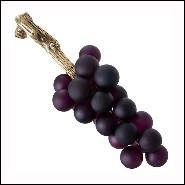 Décoration grappe de raisins en verre violet et laiton 24-French Grapes