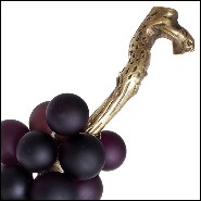 Décoration grappe de raisins en verre violet et laiton 24-French Grapes