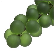 Décoration grappe de raisins en verre vert et laiton 24-Green Grapes
