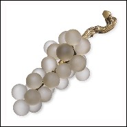 Décoation grappe de raisins en verre blanc avec laiton 24-White Grapes