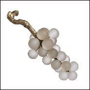 Decoration grapes in white glass and brass 24-White Grapes