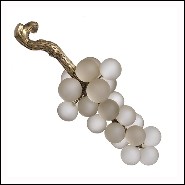 Décoation grappe de raisins en verre blanc avec laiton 24-White Grapes