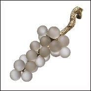 Decoration grapes in white glass and brass 24-White Grapes