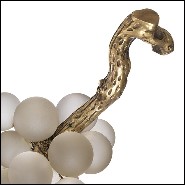 Decoration grapes in white glass and brass 24-White Grapes