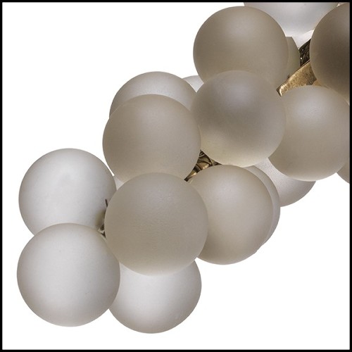 Décoation grappe de raisins en verre blanc avec laiton 24-White Grapes