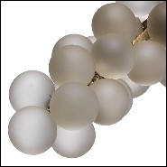 Décoation grappe de raisins en verre blanc avec laiton 24-White Grapes