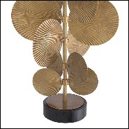 Table lamp vintage brass finish with grey rib shades 24-Mito
