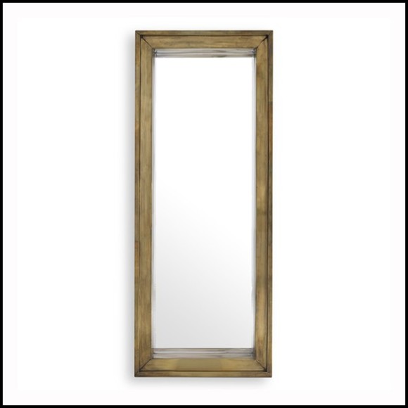 Miroir avec cadre profondeur finition laiton vintage 24-Magenta
