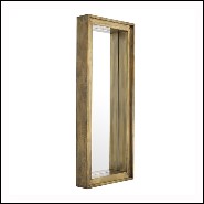 Miroir avec cadre profondeur finition laiton vintage 24-Magenta