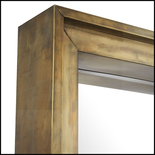 Mirror deepened frame in vintage brass finish 24-Magenta