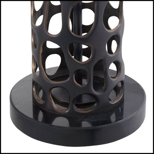 Lampe de table finition bronze avce abat-jour noir 24-Dix