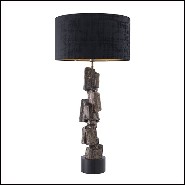 Lampe de table laiton vintage avec abat-jour noir 24-Noto