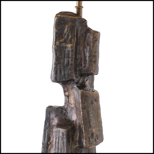 Lampe de table laiton vintage avec abat-jour noir 24-Noto