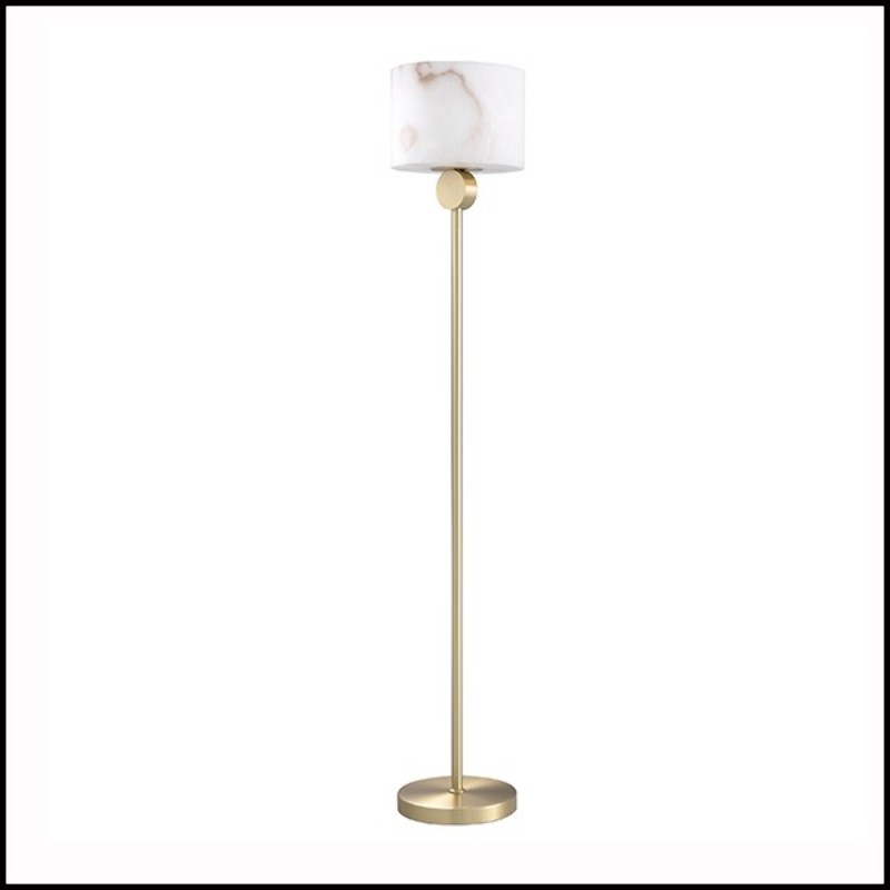 Floor Lamp brass finish and alabaster 24-Etruscan
