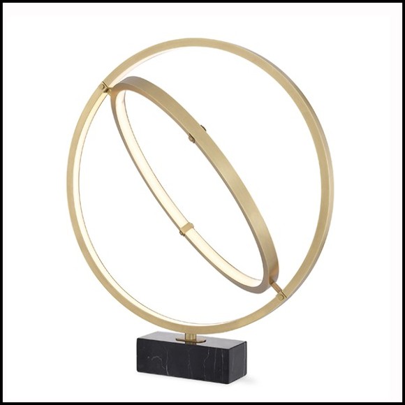 Lampe à poser anneaux planétaire laiton antique 24-Cassini