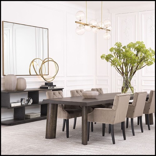 Table Lamp planetarian rings in antique brass 24-Cassini