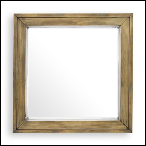 Miroir carrée laiton vintage 24-Magenta Square