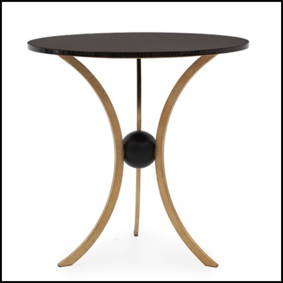 Side table iron cuved legs and macassar ebony top 119-Jules