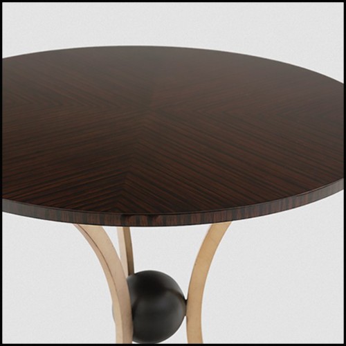 Side table iron cuved legs and macassar ebony top 119-Jules