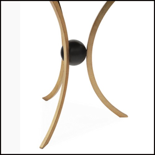 Side table iron cuved legs and macassar ebony top 119-Jules