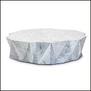 Table basse marbre de Carrareà facette irrégulières 119-Marmo
