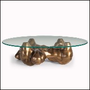 Table basse résine sculptural finition bronzage 119-Rodin