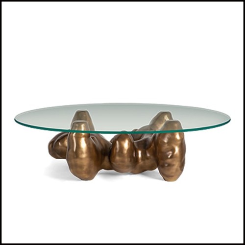 Table basse résine sculptural finition bronzage 119-Rodin