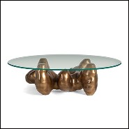 Table basse résine sculptural finition bronzage 119-Rodin