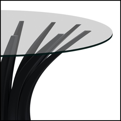 Table à manger acajou verre trempé clair 119-Niemeyer