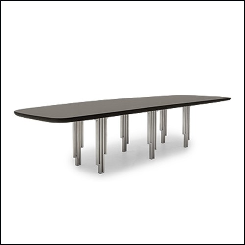 Mahogany dining table and nickel base 119-Eiffel I