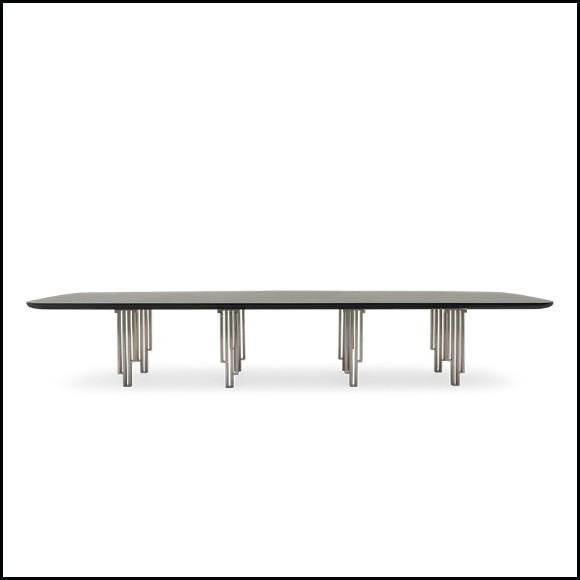 Dining Table in mahogany and nickel base 119-Eiffel III