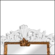 Miroir avec cadre finition blanc et feuille d'or antique 119- Bas Relief Foliage
