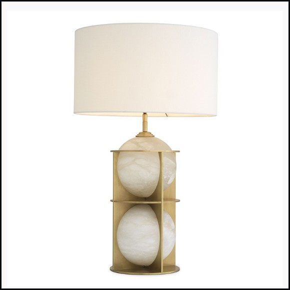 Table Lamp antique brass and alabaster sphere 24-Eternity