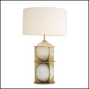 Table Lamp antique brass and alabaster sphere 24-Eternity