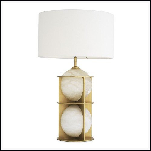 Table Lamp antique brass and alabaster sphere 24-Eternity