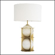 Table Lamp antique brass and alabaster sphere 24-Eternity