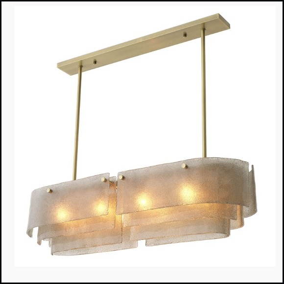 Chandelier brass and hand blown glass 24-Joy of light