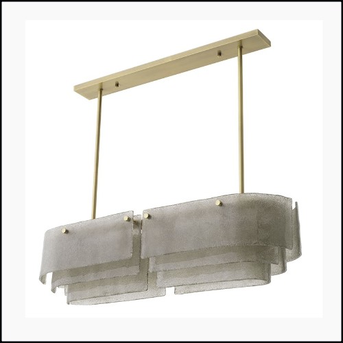 Chandelier brass and hand blown glass 24-Joy of light