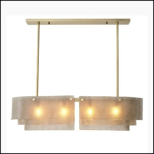 Chandelier brass and hand blown glass 24-Joy of light