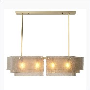 Chandelier brass and hand blown glass 24-Joy of light