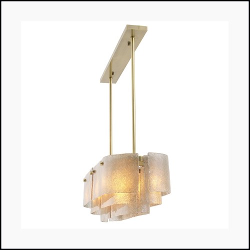 Chandelier brass and hand blown glass 24-Joy of light