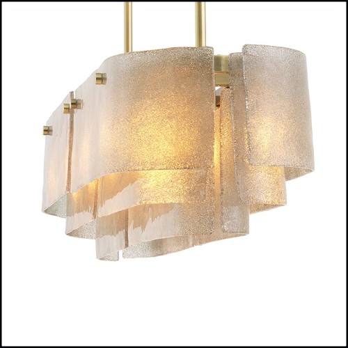 Chandelier brass and hand blown glass 24-Joy of light