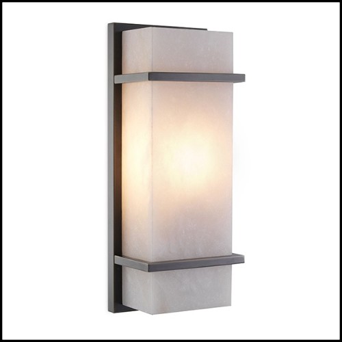 Wall Lamp bronze highlight and alabaster 24-Spike S