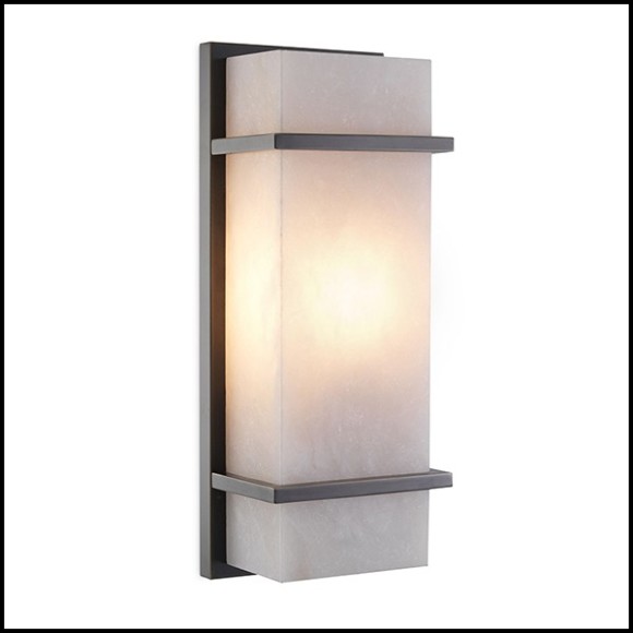 Wall Lamp bronze highlight and alabaster 24-Spike S