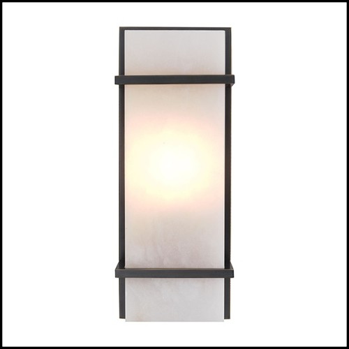 Wall Lamp bronze highlight and alabaster 24-Spike S