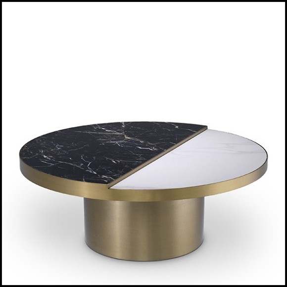 Coffee Table semi circular marble look plates 24-Excelisor