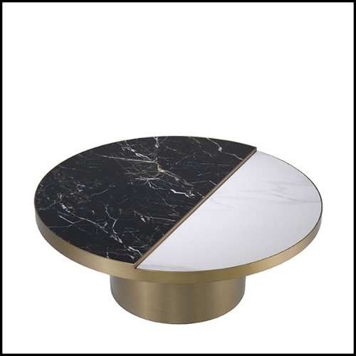 Table basse plaques semi-circulaire aspect marbre 24-Excelsior