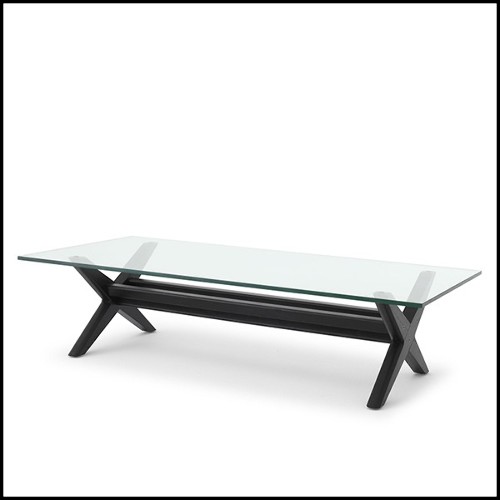 Coffee Table X shaped legs in Classic Black finish 24-Maynor Black