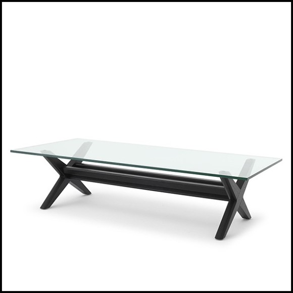 Table basse pieds en X en bois massif finition Classic Noir 24-Maynor Black