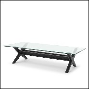 Table basse pieds en X en bois massif finition Classic Noir 24-Maynor Black